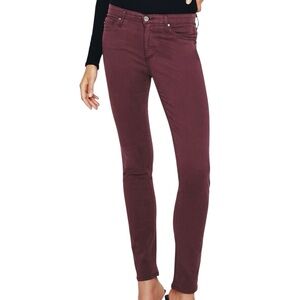 Ag Adriano Goldschmied Prima Maroon Skinny Jeans Stretch Denim